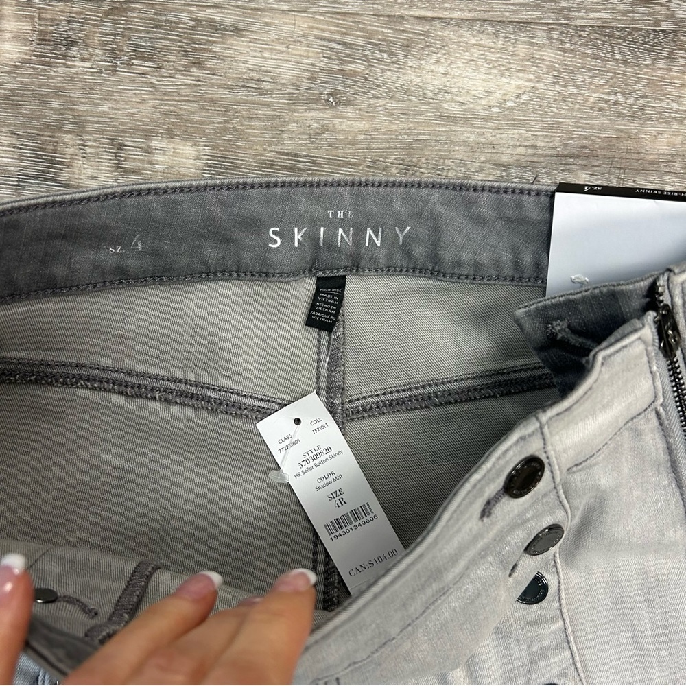 WHBM High-Rise Sailor Button Skinny Jeans Size 4 - Picture 7 of 11